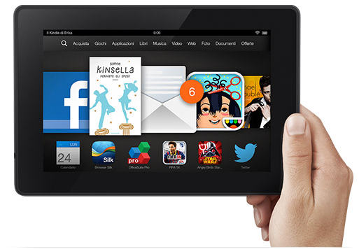 kindle fire hd amazon 7 pollici lettura ebook reader