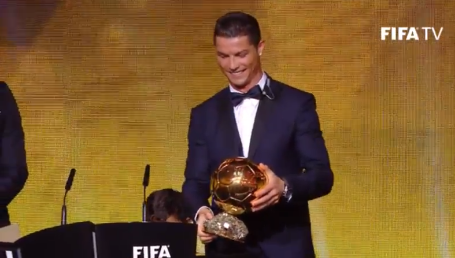 Cristiano Ronaldo Pallone D Oro 2014 urlo di liberazione