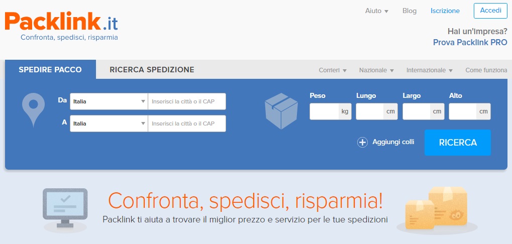 Tariffe Bartolini e Poste Italiane su Packlink.it