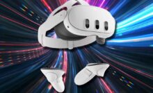 visore vr meta quest s uno sfondo tecnologico