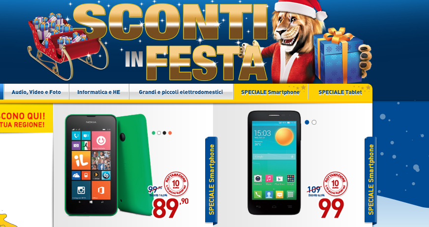 volantino euronics smartphone tablet smart tv samsung apple hp offerte natale novembre dicembre 2014