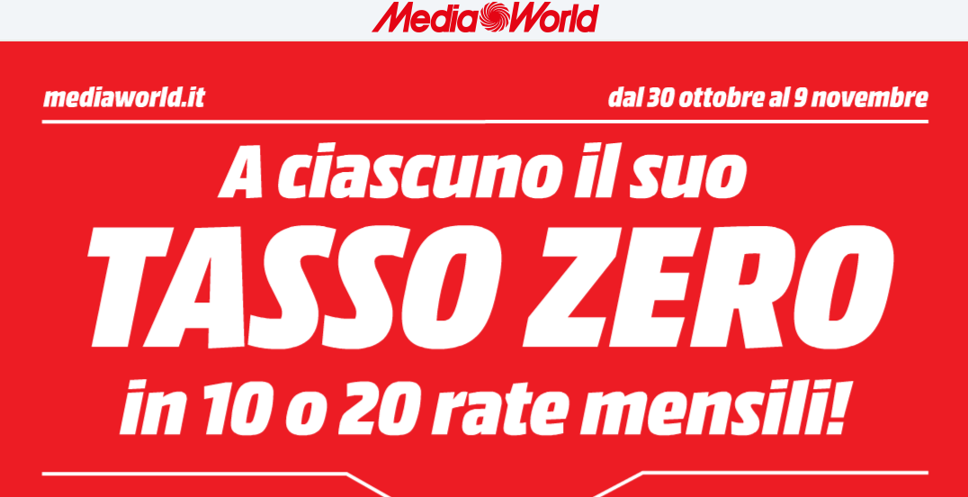 volantino mediaworld offerte hitech a tasso zero fino al 9 novembre 2014